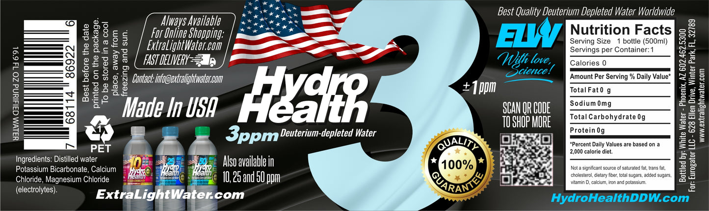 3 ppm Hydro Health (24 bottles x 500ml Box) this lot is actually 1 ppm only $395 incl. S&H-no PO box- Choose a subscription plan  (3 weeks or monthly) and save up to 9%