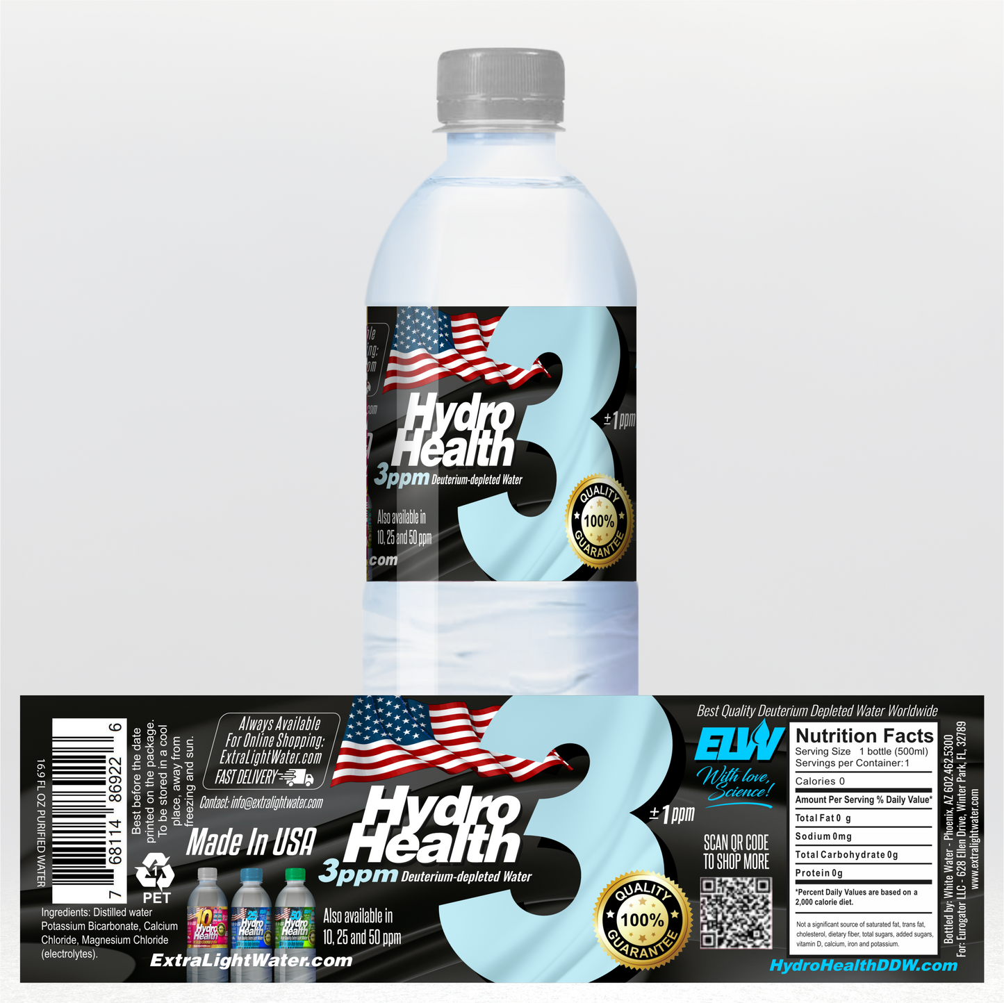 3 ppm Hydro Health (24 bottles x 500ml Box) this lot is actually 1 ppm only $395 incl. S&H-no PO box- Choose a subscription plan  (3 weeks or monthly) and save up to 9%