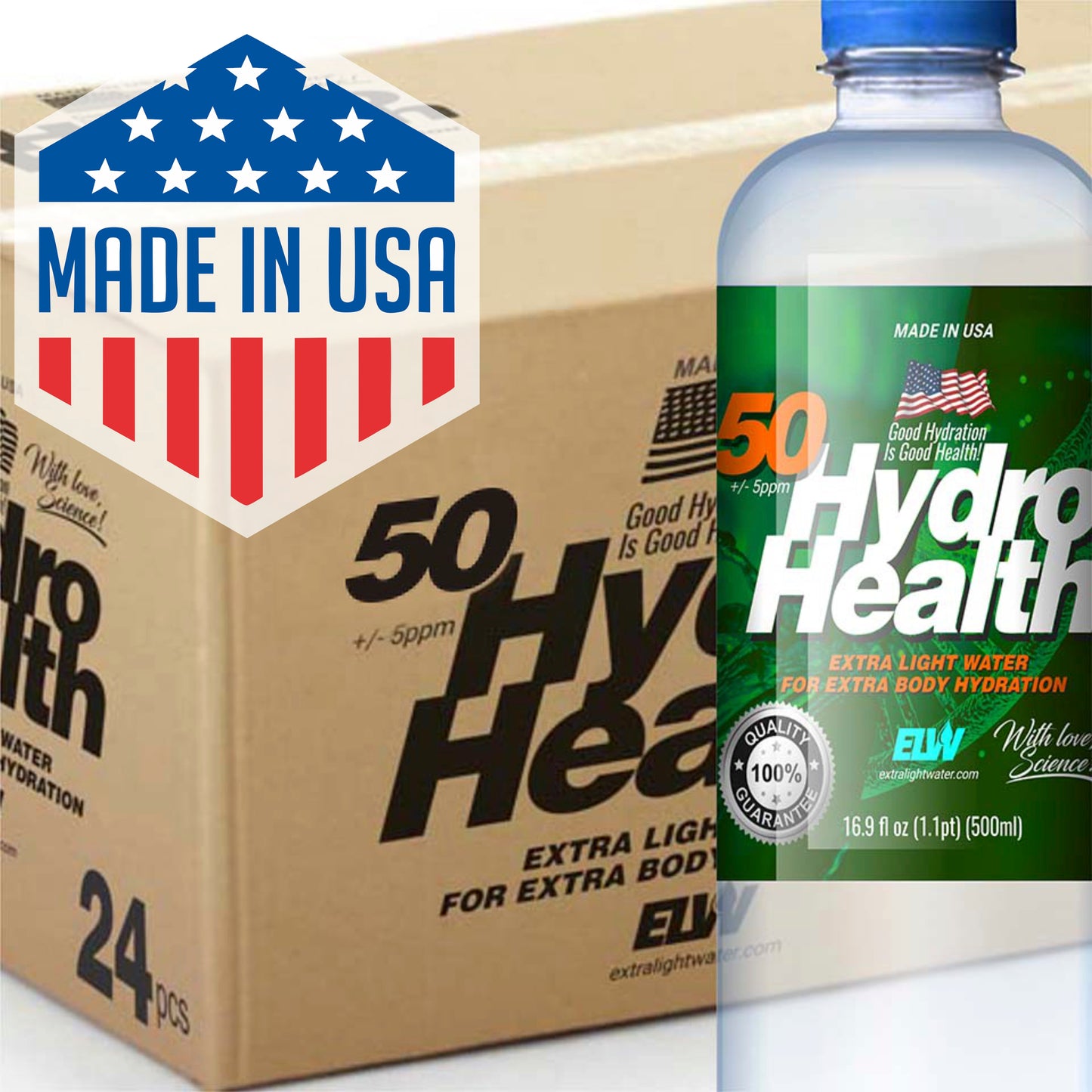 50 ppm Hydro Health (24 bottles x 500ml Box) $145 incl.S&H-no PO box