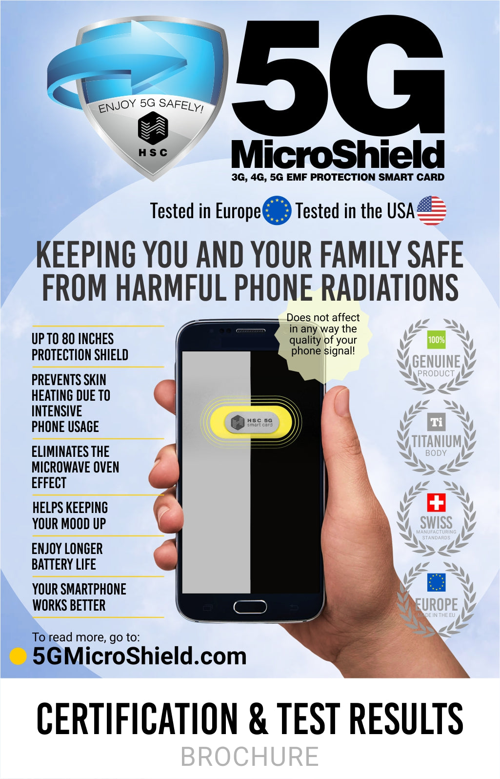 5G MicroShield - 3G, 4G, 5G and EMF protection card (visit our www.5gmicroshield.com for more details, and 6%- 12%Discounts)